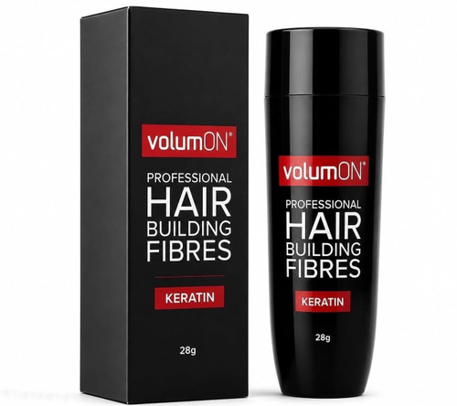 Volumon Professional Hair Building Fibres- Hair Loss Concealer- KERATIN- BLACK 28g- Get Upto 30 Uses