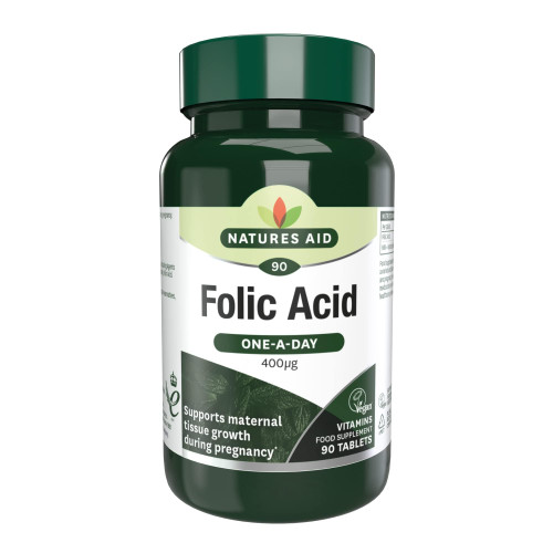 Natures Aid Folic Acid 400mcg – 90 Supplement Tablets