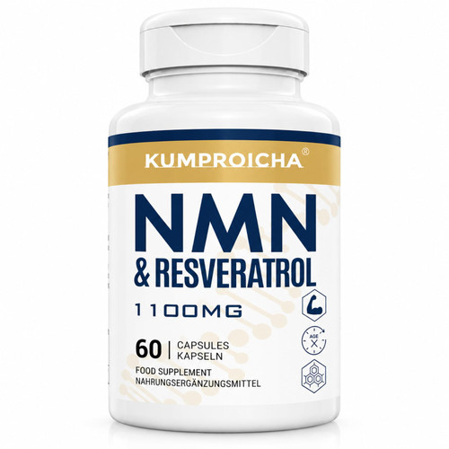 NAD+ Trans-Resveratrol Supplement 1100mg with Black Pepper Extract - Cellular Energy Booster (60 Count (Pack of 1))