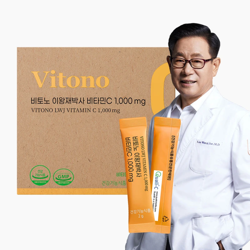 Bitono Vitono Dr. Lee Wang-jae Vitamin C 1000mg powder type made in England 60 sachets, 1 piece / 비토노 이왕재 박사 비타민C 1000mg 분말타입 영국산 60포, 1개