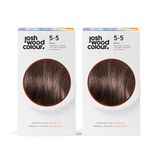 Josh Wood Colour Permanent Hair Dye, 5.5 Brown, Ammonia-Free, 296ml 2-Pack