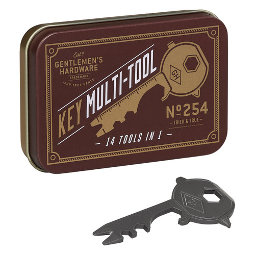 Gentleman's Hardware 14-in-1 Key Multi-Tool, Titanium, GEN254, 3.2 x 6.2 x 0.2 cm