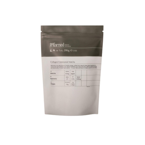 Reformed Collagen Matcha Powder I Hydrolysed Collagen (Marine), Ceremonial Grade, Reduce Bloating, Functional Mushrooms, 21 Vitamins & Minerals, I UK Made I 1 Month Supply