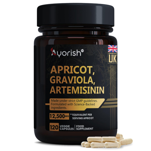 Apricot Fruit Graviola Fruit Artemisinin Extract Capsule 1000 mg Serving (120 Count)