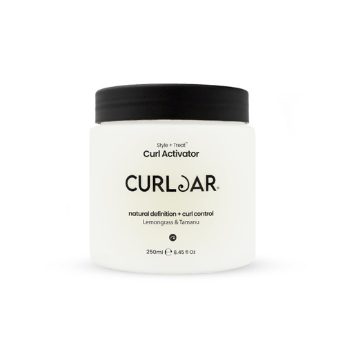 Curl Jar Curl Activator Cream Gel for Curly Hair – Hydrate, Define, Detangle, Volume, Frizz Control with Flaxseed, Tamanu Oil & Natural Lemongrass – Silicone & Sulphate Free. No Parfums. 100% Vegan