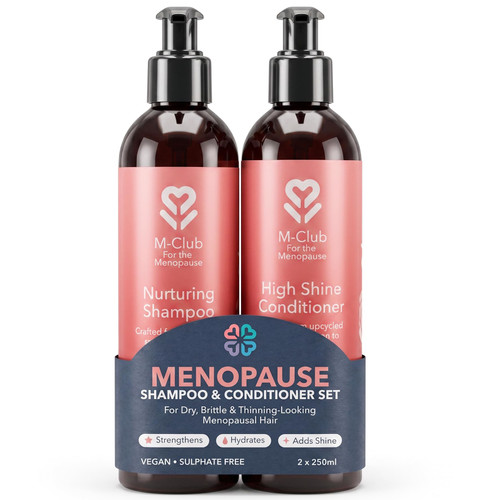 M-Club Menopause Shampoo and Conditioner Set for Menopausal Hair, 2 x 250ml