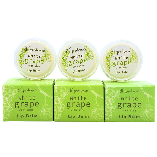 Di Palomo White Grape & Aloe Lip Balm – 3 Pack Moisturising Lip Treatment with Natural Oils Lip Tin for Dry, Cracked Lips Scented & Ideal for Gifting