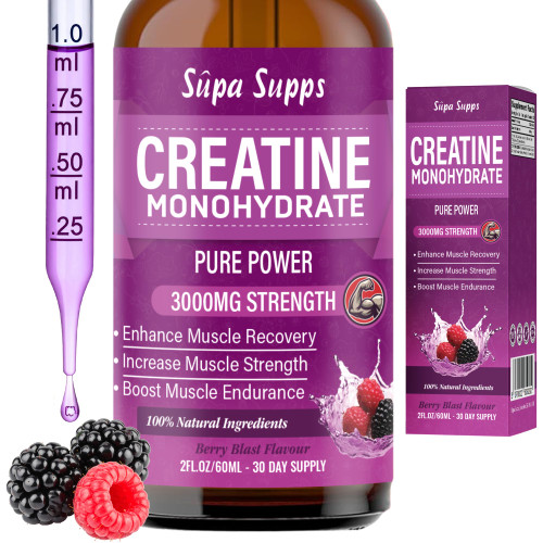Creatine Monohydrate Liquid Drops Berry Flavour Endurance & Recovery