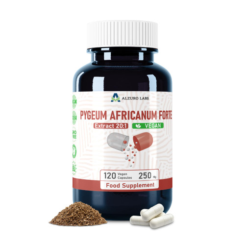 Alzuro Labs Pygeum Africanum | 5,000mg Equivalent | 250mg 20:1 Bark Extract (13% Phytosterols) | 120 Vegan Capsules | 4-Month Supply | Prunus africana | GMP & 3rd Party Lab Tested