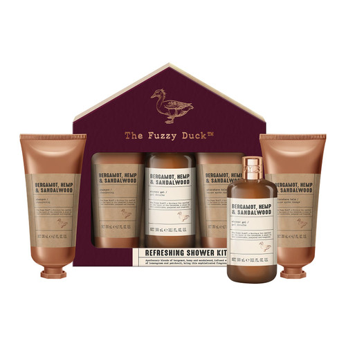 Baylis & Harding The Fuzzy Duck Bergamot, Hemp & Sandalwood Men's Refreshing Shower Kit Gift Set (Pack of 1) - Vegan Friendly