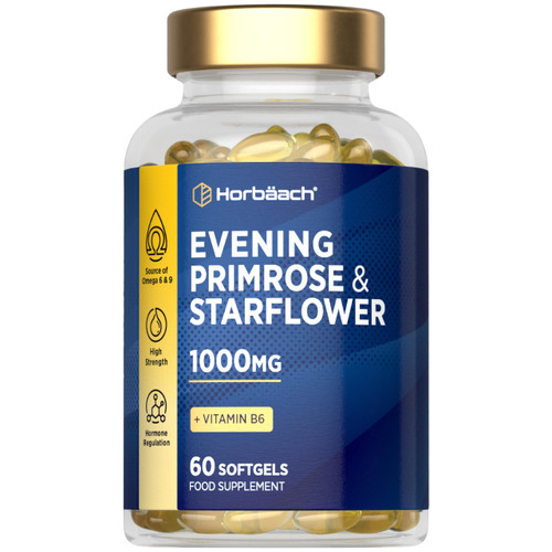 Evening Primrose and Starflower Oil Capsules 1000mg - with Vitamin B6