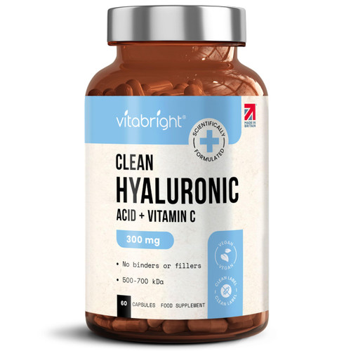 Hyaluronic Acid Supplements | 300mg Capsules with Vitamin C | VitaBright