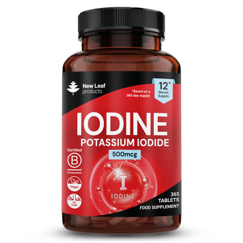 New Leaf Iodine Tablets 100% RI, from Potassium Iodide, 365 Tablets