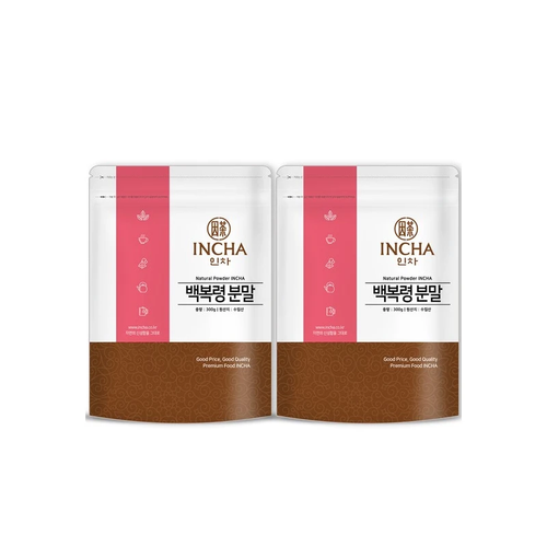 Incha Imported White Poria Powder 600g [300g x 2 packs] / 인차 수입 백복령 가루 분말 복령가루 600g [300gX2개]