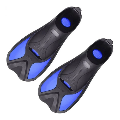 Lightweight Short Swim Fins for Training and Practice Blue=L