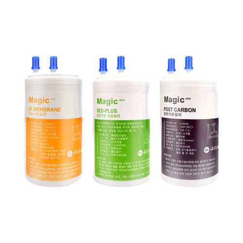 FilterTech 3EA Replacement Water Purifier Filter Set for Cuckoo CP-PS011G 5.5 Inch Filter 1 year Set White