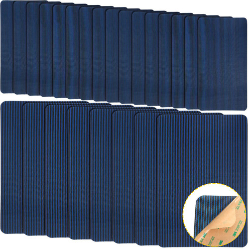 Pool Cover Patch Repair Kit, Pool Safety Cover Patch Kit, Blue Swimming Pool Patch Repair Kit, 12x8 Inch, 4x8 Inch Self Adhesive Mesh Pool Cover Pool Patch for Inground Safety Pool Cover (24 Pieces)