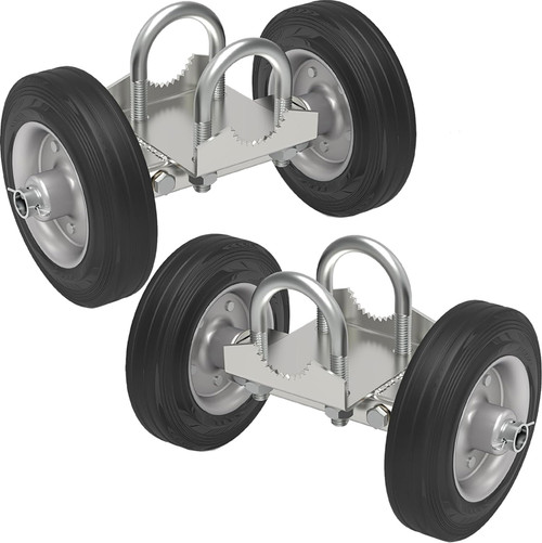 Fengone 6" Rolling Gate Wheel for Chain Link Fence Rolling Sliding Gates Heavy-Duty Steel Rolling Gate with 2 Rubber Wheels for Metal Tube Gates and Driveway Gates 2pack