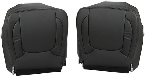 Crmopix Driver & Passenger Sides Bottom Leather Replacement Seat Covers Black Fits for 2003-2005 Dodge Ram 1500 2500 3500 Laramie