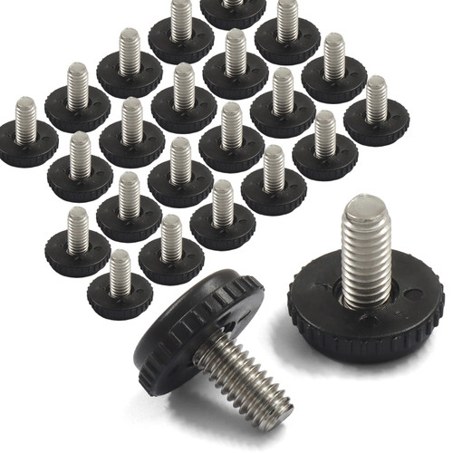 Kyuionty 24 Pack 5/16"-18 Adjustable Furniture Levelers, Threaded Leveling Feet Screw-in Stainless Steel Table Feet Levelers for Chairs/Stool Legs/Cabinets