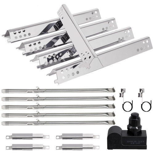 Hiorucet 16 15/16" Heat Plate Kit and DHLG-12 Grill Igniter for Charbroil Performance 2 Burner 463625217 463625219 463673519 463673517 463673017, 4 Burner 463332718 463332719 463376117 463376419