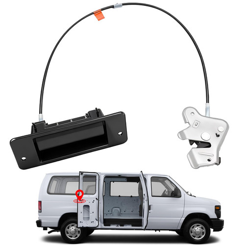 Right Side Door Handle for Ford E150 E250 E350 Econoline Van Super Duty 1992-2009 RH Passenger Side Hinged Door Left 40% Lower Door Latch Lock Assembly w/Door Handle Replace # Ford 6C2Z-15264A01-AA