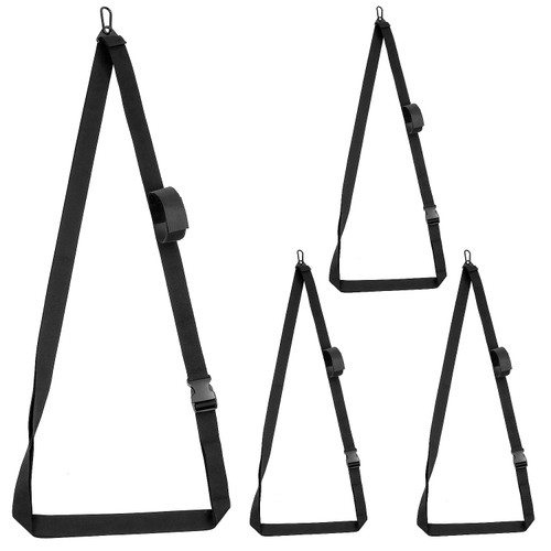 QWORK 4 Pack Heavy-Duty Kayak Wall Hanging Storage Strap - Adjustable 74" Nylon Strap for Kayaks, SUP Paddle Boards, Canoes, Surfboards, & Snowboards - with Metal Hooks & Carabiner - Wide 1.5" Webbing