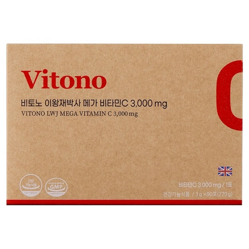 Vitono Dr. Wangjae Lee Mega Vitamin C 3000mg, 270g, 1 box / 비토노 이왕재박사 메가 비타민C 3000mg, 270g, 1박스