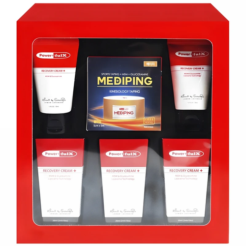 [PowerfulX] Recovery Cream + Mediping Gift Set Powerful Cream Sports Taping Ginseng Recovery Cream Special Set, 1 Piece / [파워풀엑스] 리커버리크림+메디핑 선물세트 파워풀크림스포츠테이핑 진생리커버리크림 기획세트, 1개