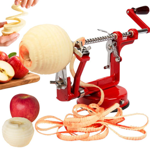 Apple Peeler and Corer, Durable Heavy Duty Chrome Cast Iron, Suction Base