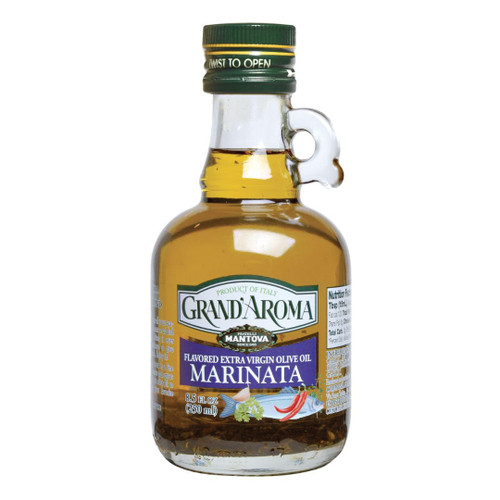 Mantova Grand’Aroma Marinata Extra Virgin Olive Oil, made in Italy, cold-pressed, 100% natural, heart-healthy cooking oil perfect for salad dressing, pasta, fish sauce, marinades, or pan frying, 8.5 oz
