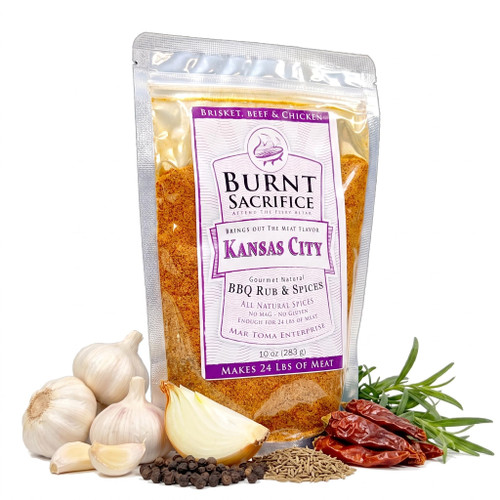 Burnt Sacrifice Kansas City Beef Ribs & Burnt Ends BBQ Rub (Seasons 24 lbs) No MSG, All-Purpose for Brisket Steak Chuck Roast Tri-tip Burgers Chicken Potatoes Corn and Veggies