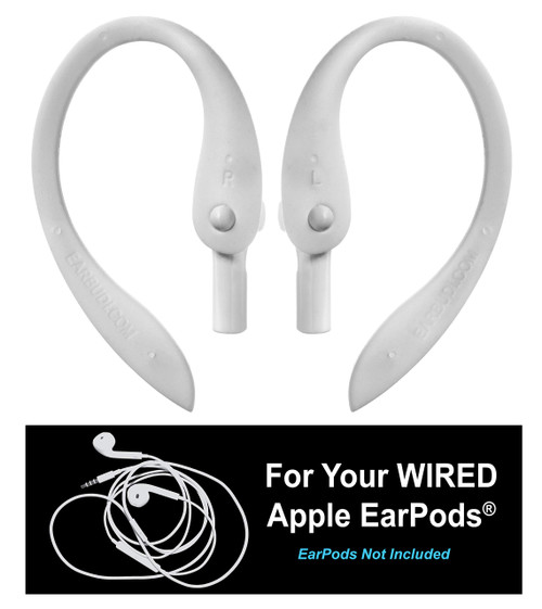 EARBUDi Ear Hooks Compatible with Apple EarPods | Adjustable Rubber Ear Loops Compatible to Keep Apple EarPods in Place During Activity | Made for Wired Earbuds | Cool Grey