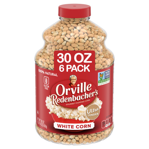 Orville Redenbacher's Popcorn Kernels, White Corn, 6g Fiber Per Serving, 30 oz. (Pack of 6)