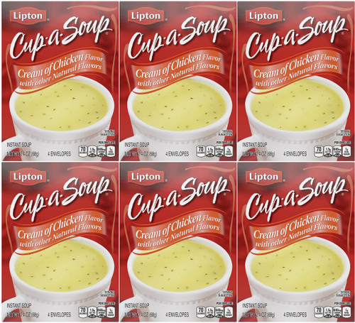Lipton Cup-A-Soup Cream of Chicken, 2.4 Ounce (Pack of 6)