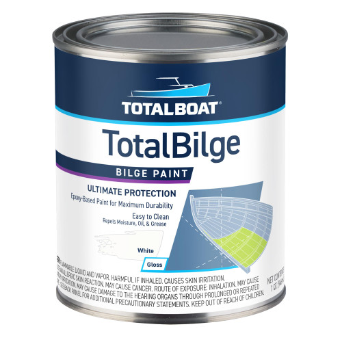 TotalBoat TotalBilge Marine Epoxy Bilge Paint for Boats - White Quart