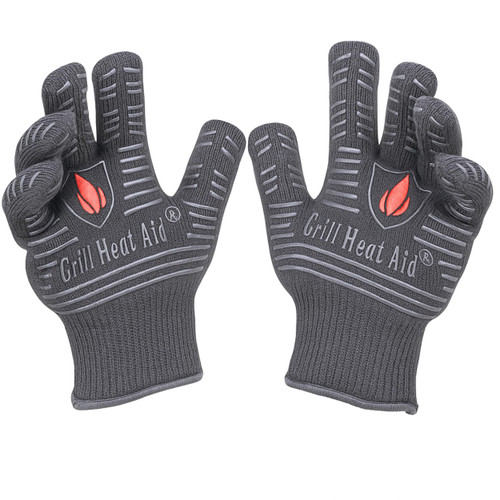 GRILL HEAT AID Grill Gloves Heat Proof for Men Grilling BBQ Heat Resistant Gloves