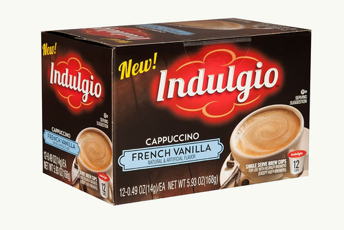 Indulgio French Vanilla Cappuccino Single Serve for Keurig K-Cup Brewers, 12 Count (Pack of 6) (Compatible with 2.0 Keurig Brewers)