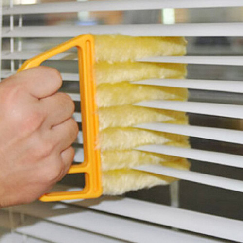 Blind Cleaner Brush , Blinds Dust Shutters , Mini Washable & Removable Window Air Conditioner Duster With 7 Slat Handheld Household Kitchen Cleaning Tools , For Awnings , Siding , Vinyl , Car , Fan