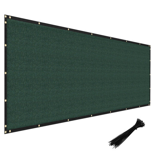 Windscreen4less Privacy Fence Screen 5'x12' Heavy Duty Windscreen Fencing Mesh Fabric Shade Cover for Patio Garden Pool Deck Chain Link Fence, Green