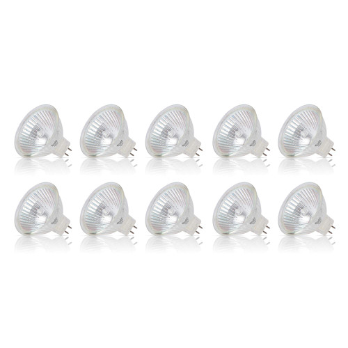 Simba Lighting Halogen MR16 20W 12V Light Bulbs, GU5.3 Base, 2700K, 10 Pack