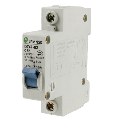 uxcell AC 230V 400V 32A Dz47-63 C32 1 Pole Mcb Miniature Circuit Breaker