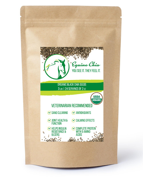 Equine Chia Brand - Certified Organic Chia Seeds in 3 Pound Bags (2 x 3 Pound Bags)