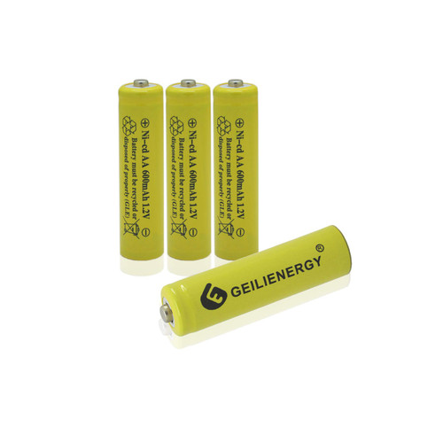 GEILIENERGY Solar Light Batteries AA Size NiCd AA 600mAh 1.2V Rechargeable Battery for Solar Lamp(Pack of 4)