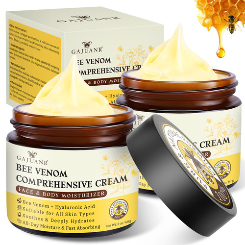 GAJUANR Bee Venom Moisturizing Cream(60g * 2PCS), All-in-One Nourishing Moisturizer with Hyaluronic Acid, Firming & Hydrating Face and Body Cream, Natural Gentle Formula for All Skin Types