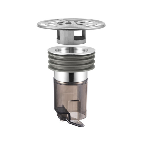QruiLanTu Shower Drain Anti-Backflow Stopper - Magnetic Shut-Off Valve, 304 Stainless Steel Odor-Proof Shower Drain Plug, Suitable for 1 1/2 inch Pipes (2.95in/75mm High)