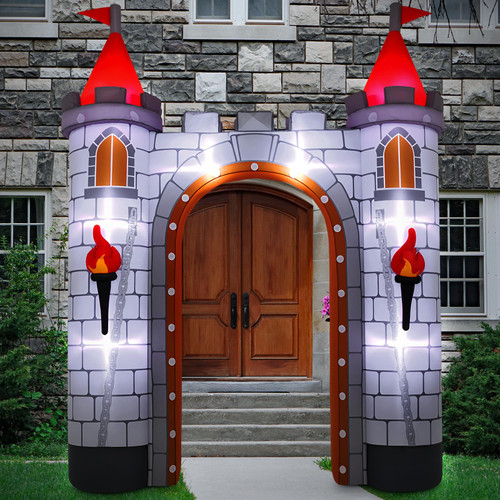 Sotiff 10 ft Inflatable Archway, Medieval Style, Gray
