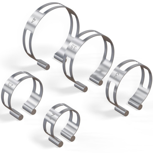 5PCS Exhaust Pipe Tacking Band, 304 Stainless Steel Exhaust Pipe Tacking Band for Tig Welding Fabrication, Welding Tacking Band Clamp for Automotive Exhaust Fabrication (Including 2" 2.5" 3" 3.5" 4")