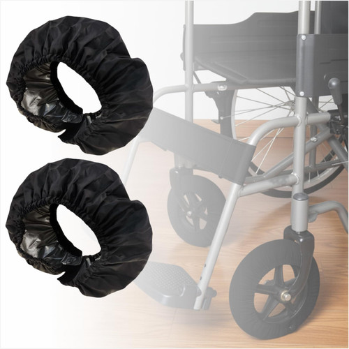 Wheelchair Caster Tire Covers 8 Inch, Anti-Slip Front Wheel Sleeves, Protect Floors and Carpets, Wheelchair Replacement Accessories, 2 Pcs