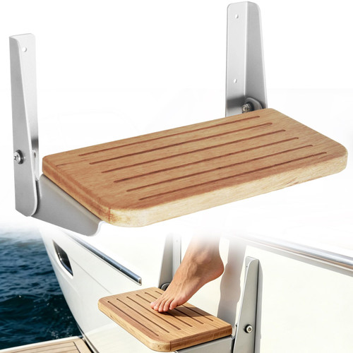 Boat Fold-Up Footrest,Wall Mounted Teak Footrest